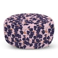 thumbnail image 1 of Botanical Pouf Cover with Zipper, Spring Theme Floral Patterns Blooming Romantic Flowers with Stripes, Soft Decorative Fabric Unstuffed Case, 30" W X 17.3" L, Dark Purple Pink White, by Ambesonne, 1 of 5