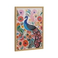 thumbnail image 4 of Kate and Laurel Bright Colorful Boho Peacock and Botanicals Framed Wall Art by The Creative Bunch Studio, 12x16 Gold, Modern Vibrant Peacock Art for Wall, 4 of 7