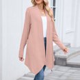thumbnail image 5 of Womens Solid Color Open Front Knit Cardigan Coat Lightweight Simple Long Sleeve Loose Fit Cardigan, 5 of 6