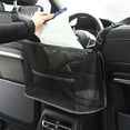 thumbnail image 5 of Car Net Pocket Handbag Holder, Kvago 1 Pc Car Mesh Organizer Between Front Seats, Hanging Car Storage Organizer for Handbag Purse, Car Accessories for Women and Men, Pet / Kids Car Barrier (Black), 5 of 8