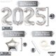 thumbnail image 2 of Globo KatChon 2025 plateado de 40 pulgadas con globos plateados en forma de estrella, 2 of 9