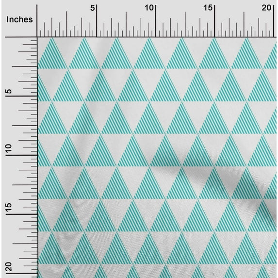 oneOone Polyester Lycra Fabric Triangle Geometric Print Fabric By Yard 56 Inch Wide