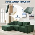 thumbnail image 4 of Gaderth 109 Inch Modular Sectional Sofa, Frameless L Shaped Deep Seat Corduroy Couch, No Assembly Compressed Package Convertible Floor Sofa for Living Room, Bedroom, Apartment, 4 of 9