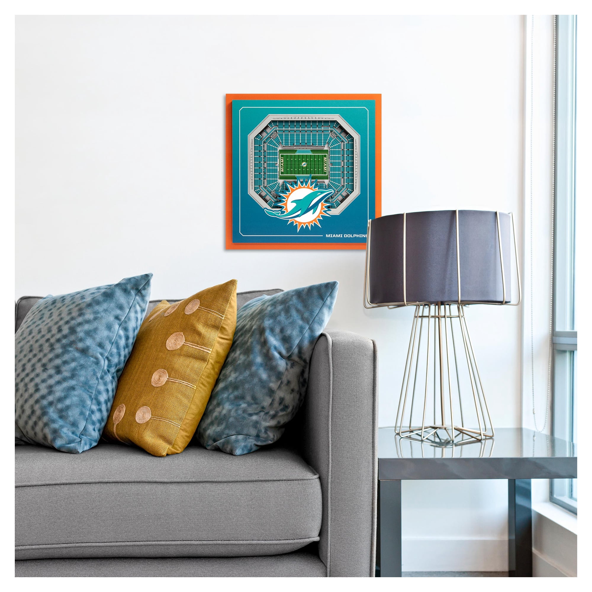IDNA Miami Dolphins 12" x 12" Stadium Series 3D Wall Art