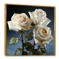 thumbnail image 2 of Designart "Blooming White Roses In Monochrome" Roses Floater Framed Canvas Prints, 2 of 5