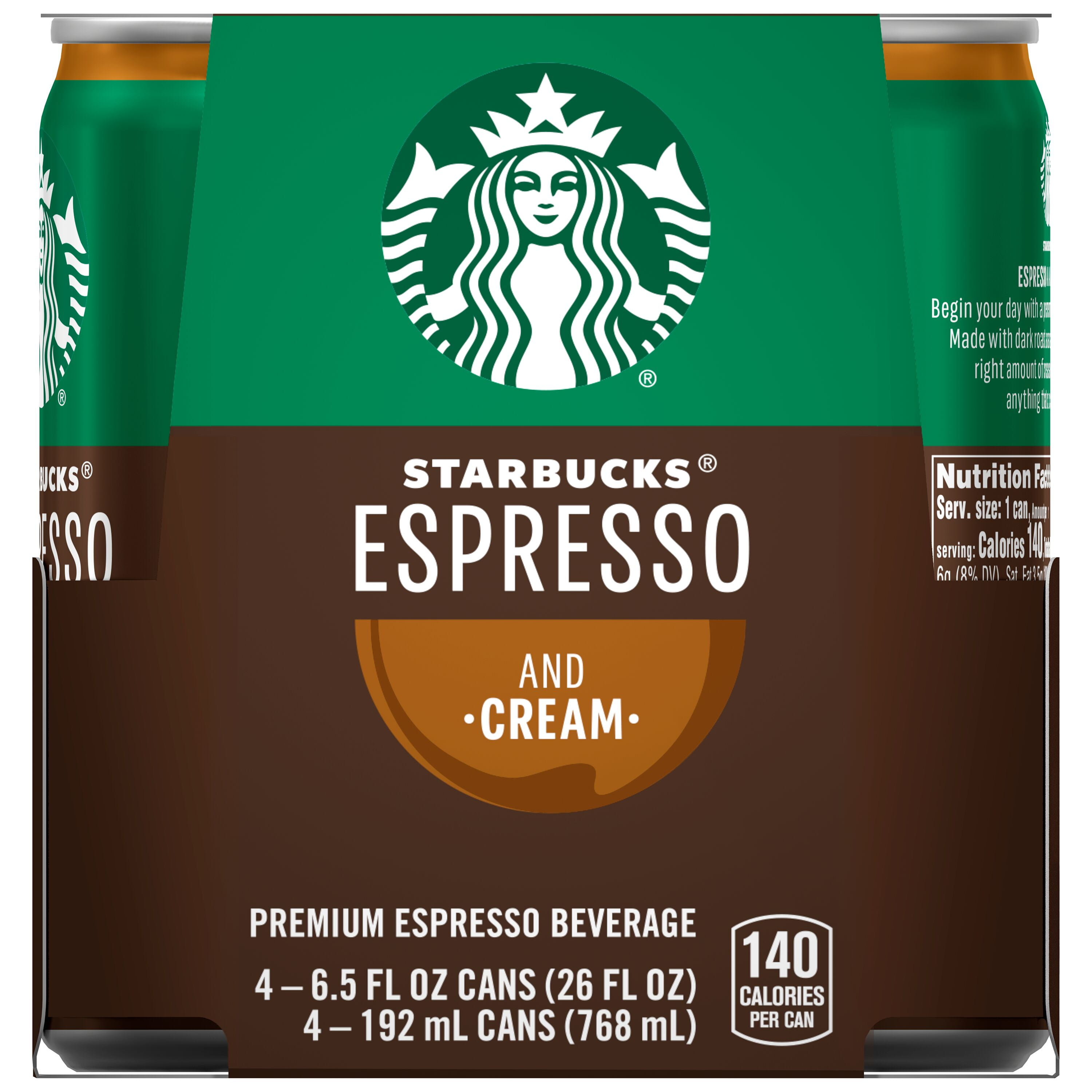 Starbucks Espresso Salted Caramel Cream 6.5 Fl Oz, 4 Count