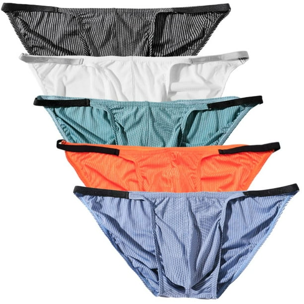 Summer Code Men's Sexy Briefs Elastic Ruched Back Bikini Underwear Pack