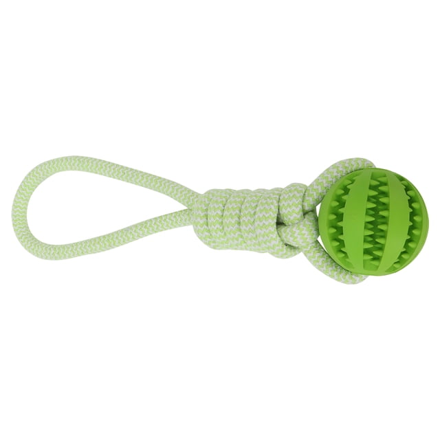 Pelota para Mascaras Mascotas, Cuerda de Algodón, Juguete para Masticar Perros, Cuerda de Goma Con dispensador de Golosinas de Limpieza, Campana Interactiva Resistente A