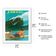thumbnail image 2 of Jaws - Maui Hawaii - Big Wave Surfing - Vintage Hawaiian Travel Poster by Chas Allen c.1950s - Fine Art Rolled Canvas Print (Unframed) 20in x 26in, 2 of 4