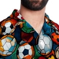 thumbnail image 5 of Football Men's Short Sleeve Hawaiian Poplin Shirt - Casual Printed Button Down Summer Beach Shirt for Men, 5 of 6