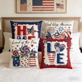 thumbnail image 4 of 4th of July Throw Pillow Covers 18x18in Set of 4,Patriotic Pillow Case for Independence Day,Memorial Day,Veteran's Day,USA,American Summer Outdoor Red White Blue Decorations, 4 of 5