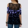 thumbnail image 4 of Pompotops T-Shirt en Dentelle à Manches Courtes Imprimé Floral Mode Femme Décontracté, 4 of 7