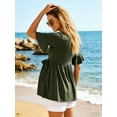 thumbnail image 4 of Casual Maternity Tops for Women Short Sleeve Maternity Clothes Pregnancy Shirts, 4 of 7