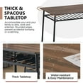 thumbnail image 4 of UHOMEPRO 6-Piece Modern Dining Set for Home, Kitchen, Dining Room w/ Storage Rack, Rectangular Table, Bench, 4 Wooden Chairs, Steel Frame - Brown and Black, 4 of 11