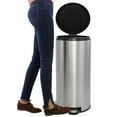 thumbnail image 3 of happimess Oscar Round 8-Gallon Step-Open Trash Can with FREE Mini Trash Can, Platinum Silver, HPM1001A, 3 of 10