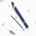 thumbnail image 3 of AYYUFE 10Pcs 1.0 Nib Refill Replaceable Ballpoint Pen with Clip Comfortable Grip Metal Aluminum Rod Black Ink Writing Pen Office Supplies Dark Blue, 3 of 7