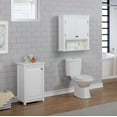 thumbnail image 4 of Dorset Bathroom Wall Cabinet - White Bathroom Cabinet Wall Mount Medicine Organizer with Adjustable Shelves, 2 Doors & Open Shelf - Space Saver Above Toilet Storage Cabinet by Alaterre Furniture, 4 of 10