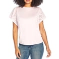 thumbnail image 2 of GAP Women's Eyelet Flutter Short Sleeve Scoop Neck Shirt (Winsome Orchid, L), 2 of 2