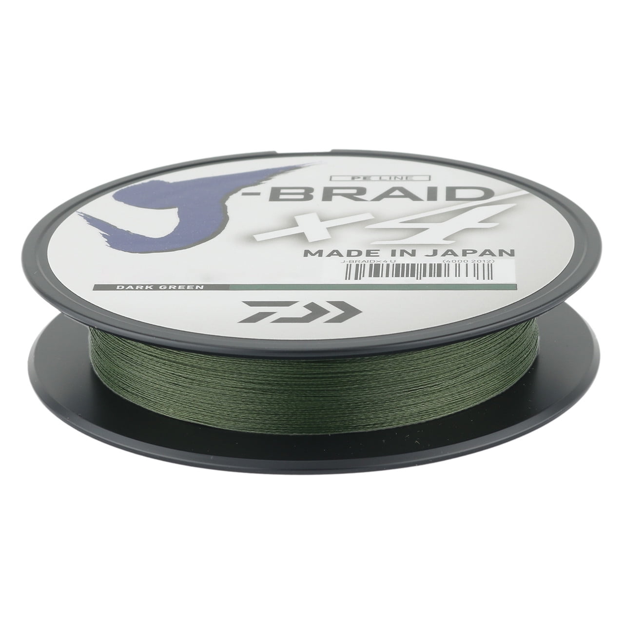 Daiwa 300 Yard J-Braid X4 Braided Fishing Line - 15 lb. Test - Dark Green