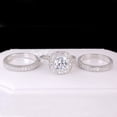 thumbnail image 3 of 4.35ct Halo Cushion Cut Bridal Wedding Engagement Ring Diamond Simulated 925 Sterling Silver Anniversary Ring SKU:00180, 3 of 4