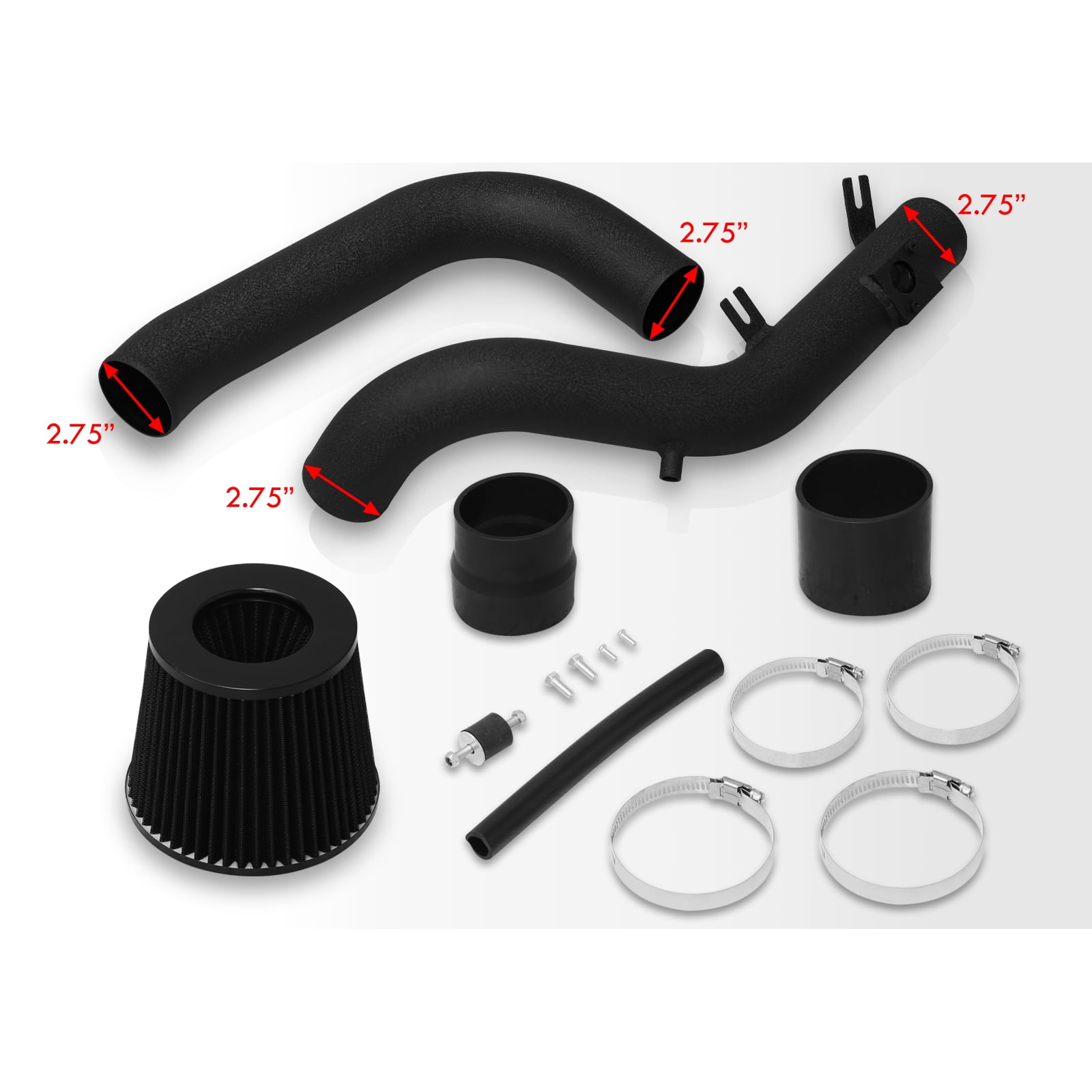 AJP Distributors JDM Cold Air Short Ram Intake CAI SRI Cooling Induction System Kit Black Aluminum Piping Pipe Set + Filter Compatible/Replacement For Scion tC 2.4L l4 2007 2008 2009 2010 07 08 09 10