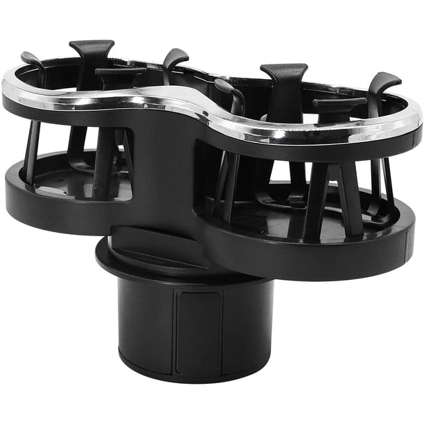 Portavasos multifuncional 2 en 1 para coche, adaptador de extensión para portavasos de coche, portavasos de doble orificio con base ajustable W120011