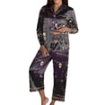 thumbnail image 2 of Womens Halloween Pajamas Themed Nightwear Set Long Sleeve Top with Pants Cozy Home Comfort Womens Pjs Sets White XXL, 2 of 6