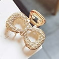 thumbnail image 5 of opvise Claw Clip Multi-styles Elegant Shiny Temperament Simple Alloy Bowknot/Rectangle/Heart/Moon/Ellipse Head Back Hair Clip E, 5 of 8