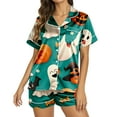 thumbnail image 2 of BILIKEYU Women's Halloween Print Buttoned Waist Pajama Sets, Halloween Pajamas Women, Womens Tops, Halloween Clothes, 2 of 6