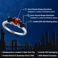 thumbnail image 2 of Gem Stone King 925 Sterling Silver Red Garnet and Black Onyx Engagement Ring for Women | 1.95 Cttw | Round 6MM | Gemstone January Birthstone | Size 9, 2 of 6