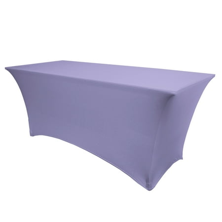 

Ultimate Textile 5 ft. Fitted Spandex Table Cover - for 30 x 60-Inch Banquet and Folding Rectangular Tables Lilac Light Purple