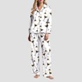 thumbnail image 2 of YDFCWXW Pajamas for Women Fall - Cute 2 Piece Fleece Warm Fuzzy Cozy Soft Pajama Sets Khaki, M, 2 of 6