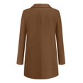 thumbnail image 4 of Women Solid Open Front Pockets Cardigan Formal Suit Long Sleeve Blouse Coat, 4 of 6