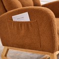 thumbnail image 5 of Xukmct Upholstered Leisure Chair Rocking Chair with Side Pocket, High Back Lounge Chair for Living Room, Bedroom, Office, Caramel, 5 of 10