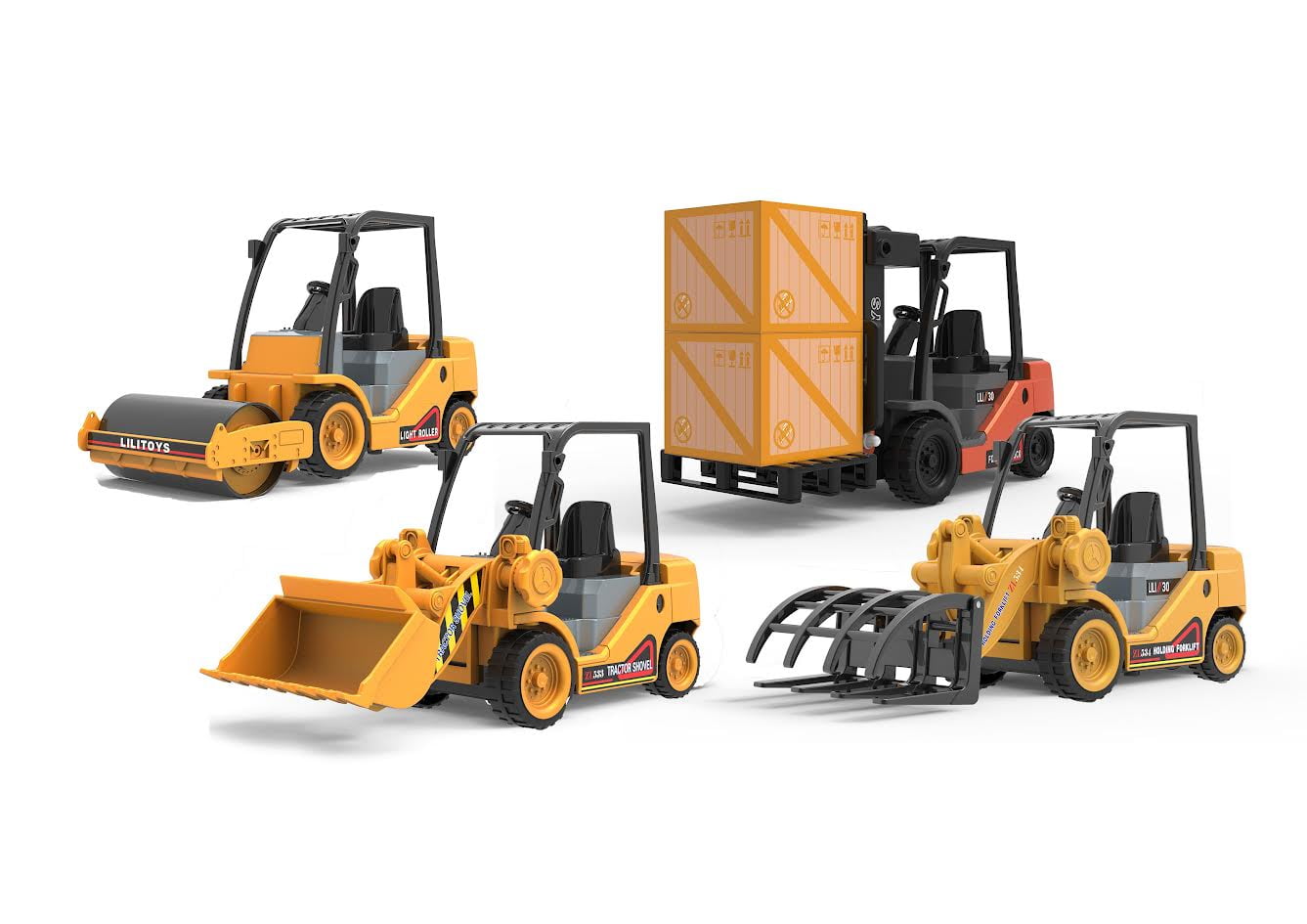 Big Wheel Fork Lift Heavy Duty Construction Toy Truck Yellow