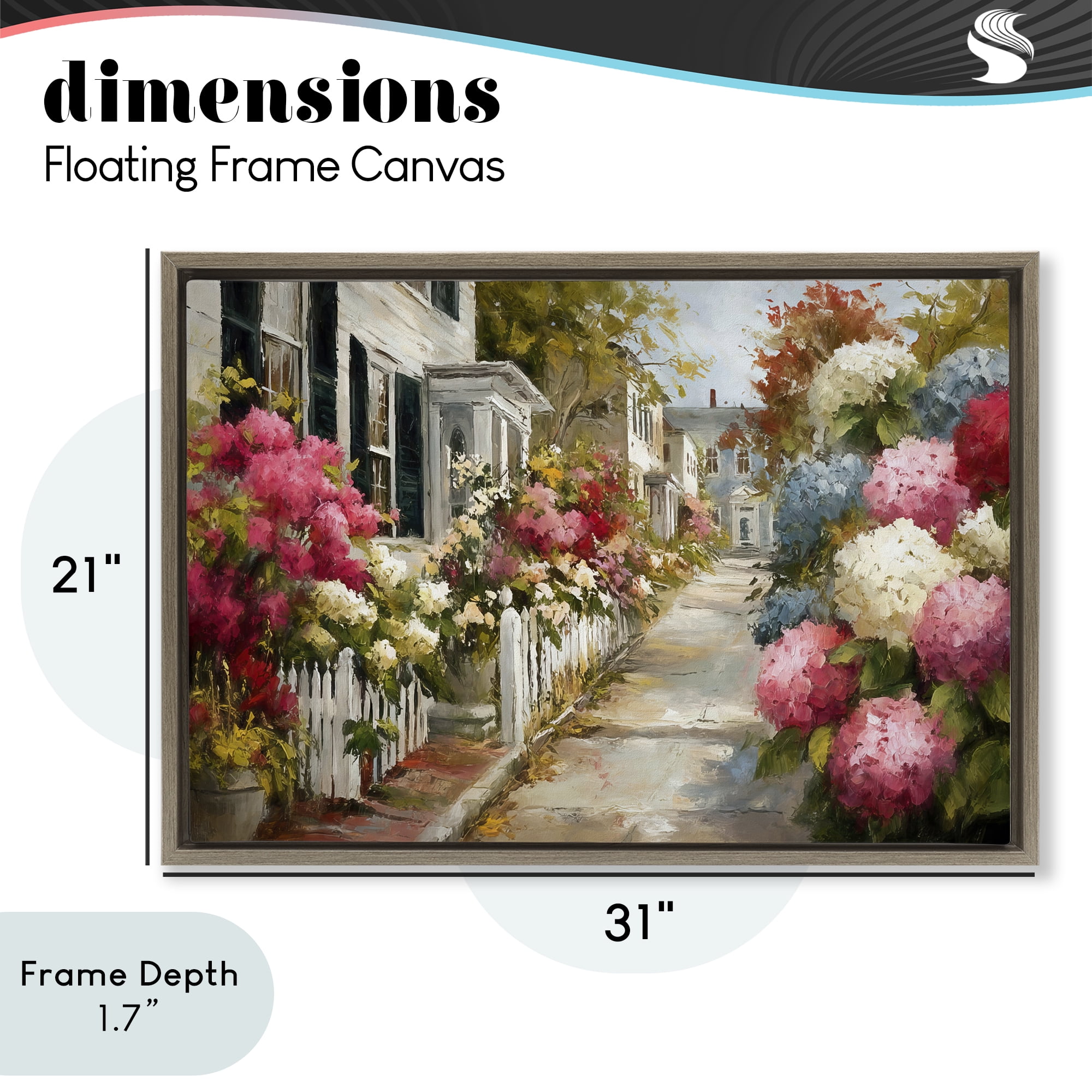 Stupell Industries Faded Shutters & Bursting Blooms Brown Framed Floater Canvas Wall Art, design by Tina LeCour