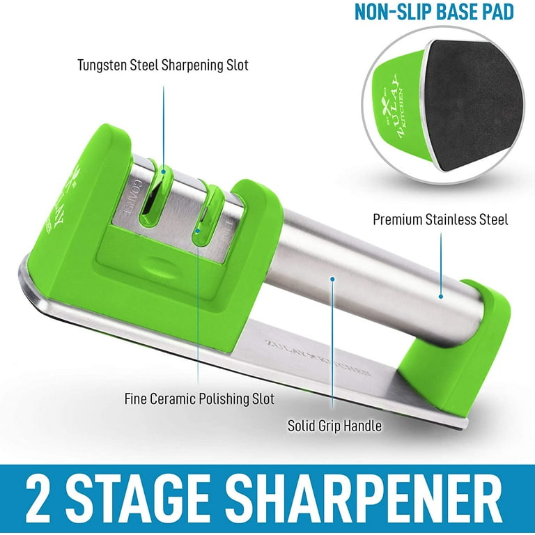 Zulay Kitchen 2 Stages Manual Knife Sharpener & Reviews