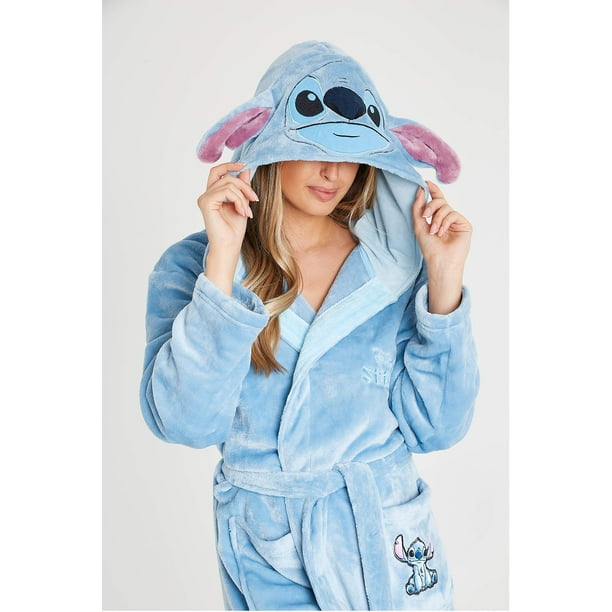 Bata de baño Disney Lilo and Stitch para mujer, poliéster, color azul