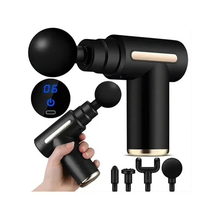 1pc LED Massage Gun Deep Tissue Muscle Handheld Percussion Massager For Body Easy To Control Back And Neck Pain LED Ultra Compact Elegant Design Powered By High Torque