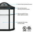 thumbnail image 4 of LEONLITE LED Wall Sconce Outdoor Dusk to Dawn, Outdoor Light Fixtures Wall Mount, 15W Porch Lights with Photocell Sensor, Modern Exterior Wall Lantern, 5000K Daylight, Wet Location, Black, Pack of 2, 4 of 7