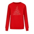 thumbnail image 5 of FAWUUDO Women's Christmas Sweatshirt Cute Xmas Print Shirts Dressy Holiday Tops Festival Crewneck Sweater Red, 5 of 6