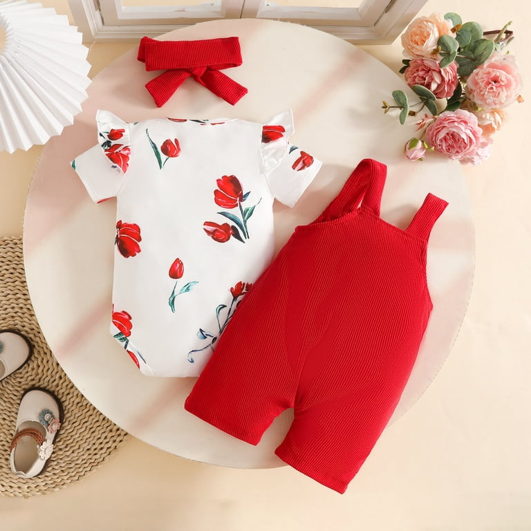 CAICJ98 Baby Girl Summer Clothes Suspender Jumpsuit Newborn Short
