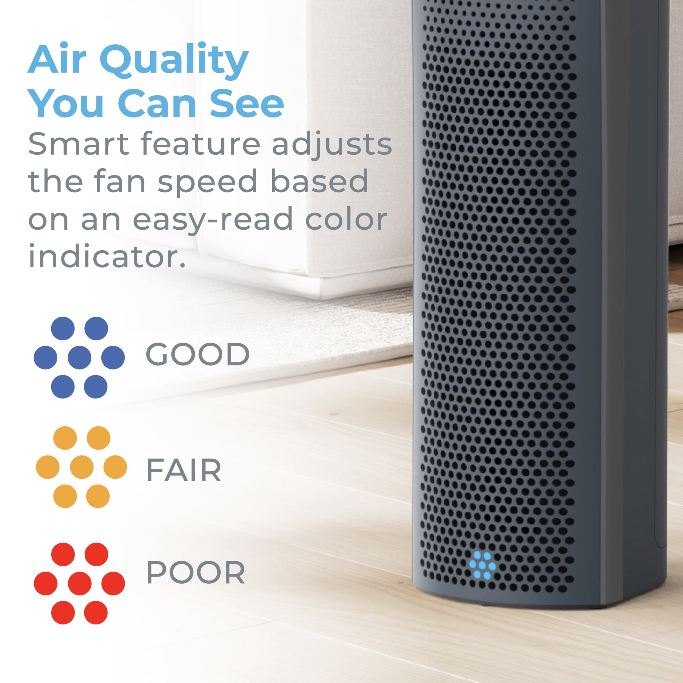 Pure Enrichment PureZone Elite Large Room True HEPA 4 Stage Filtration Air Purifier, Graphite