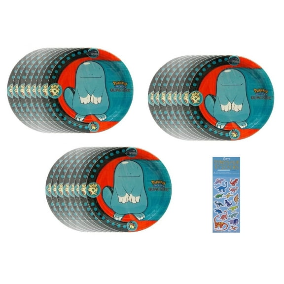 Pokemon Party Supplies Bundle Pack includes Dessert Cake Paper Plates (Quagsire) - 24 Count