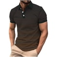 thumbnail image 2 of VgaVtl Polo Style Shirts for Men Summer Big and Tall Short Sleeve Vacation Button Collared Tops for Men Striped Casual, 2 of 5