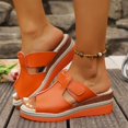 thumbnail image 5 of Wensltd Women Wide Width Sandals Wedge Solid Color Summer Sandals Comfortable Wedge Heel Casual Outdoor Walking Shoes, 5 of 9