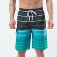 thumbnail image 1 of Bañador para hombre, grande y alto, con bolsillo lateral, pantalones cortos de playa a rayas con cordón y forro de malla, trajes de baño para hombre, 1 of 1
