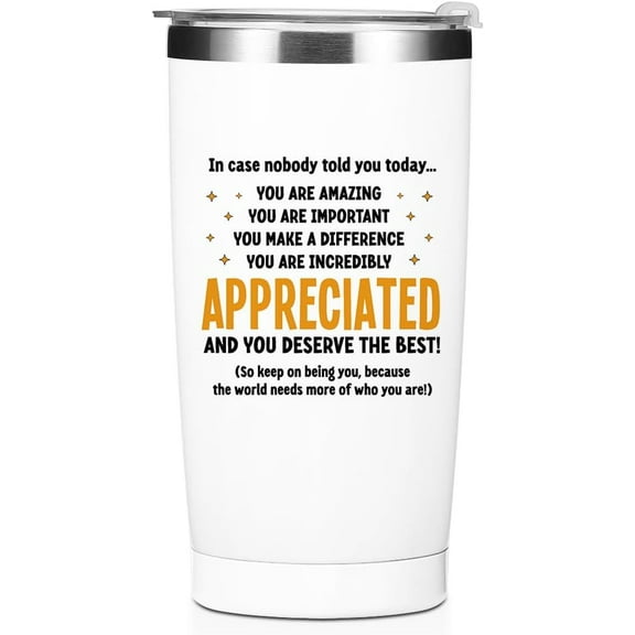 Employee Appreciation Gifts Tumbler Inspirational Gifts Water Bottle Double Wall Travel Coffee Mug Encouragement Stainless Steel Vacuum Insulated Thermal Cup for Women Colleague Birthday Christmas