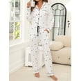 thumbnail image 3 of Conjunto de pijama ZMJ, camisa de manga larga y pantalones para mujer, blanco, XXL, 3 of 8