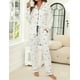 thumbnail image 3 of Conjunto de pijama ZMJ, camisa de manga larga y pantalones para mujer, blanco, XXL, 3 of 8